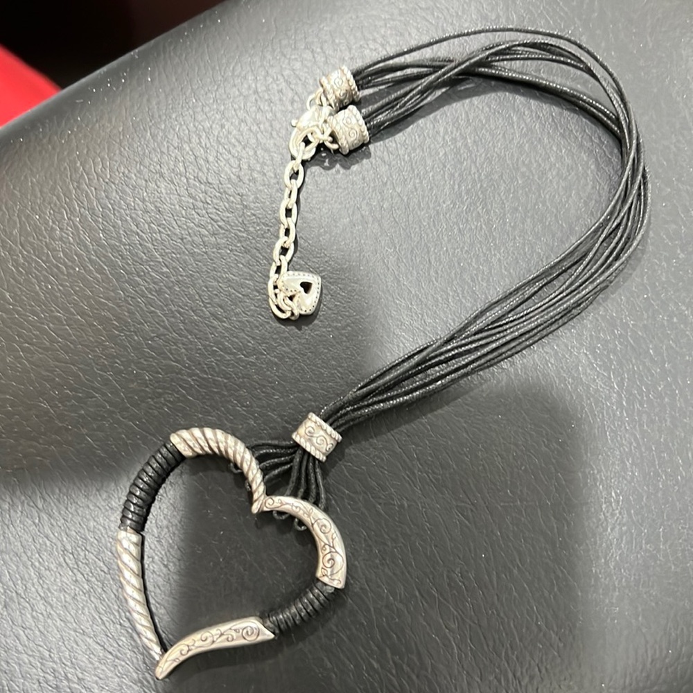 Brighton black cord necklace.